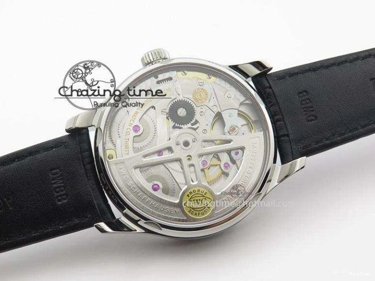 MIROTIME 0205 Practical Portuguese Real PR IW500109 ZF 1:1 Best Edition Black Dial On Black Leather Strap A52010 V 7308